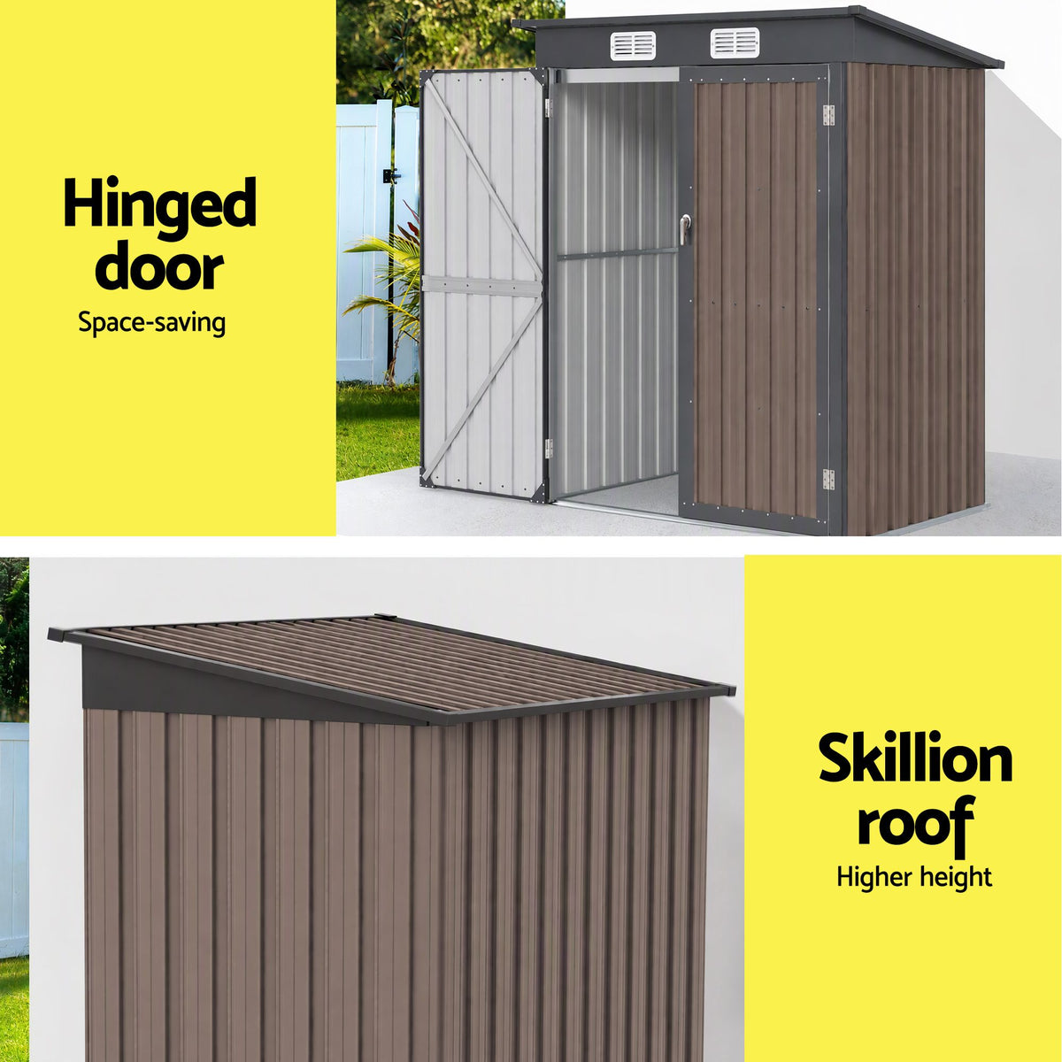 Giantz Garden Shed 1.62x1M Outdoor Storage Tool Workshop House Shelter Brown