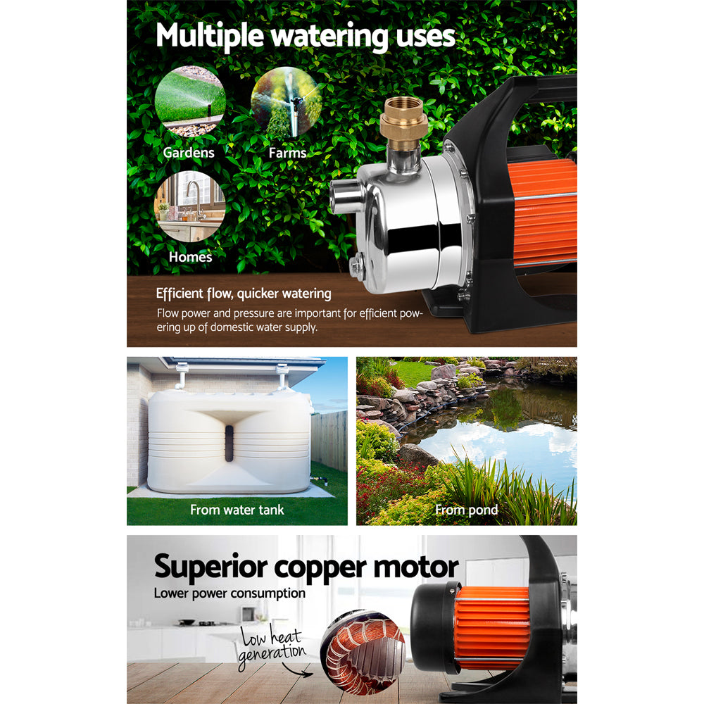Giantz Garden Water Pump High Pressure 1500W Max. Tank Rain Farm Irrigation House