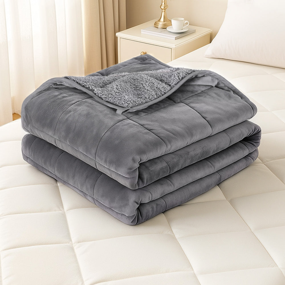 Giselle 5.5KG Weighted Blanket Adults Kid Anti Anxiety Gravity Blankets Sherpa Fleece