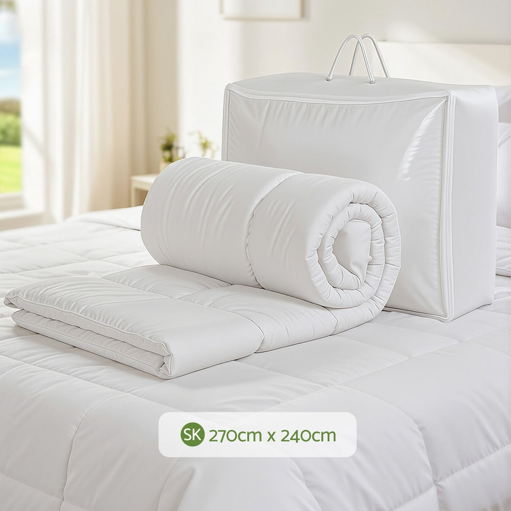 Giselle Bedding 200GSM Bamboo Quilt Summer Quilts All Season Doona Duvet Lightweight Super King