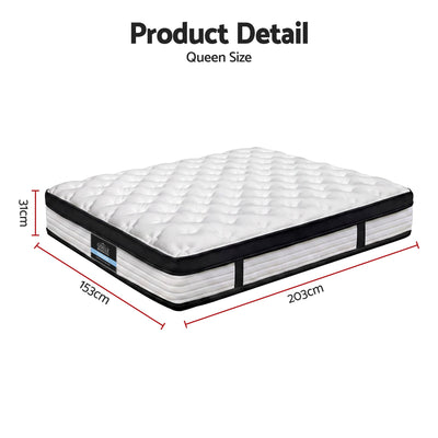 Giselle Bedding 31cm Mattress Euro Top Queen
