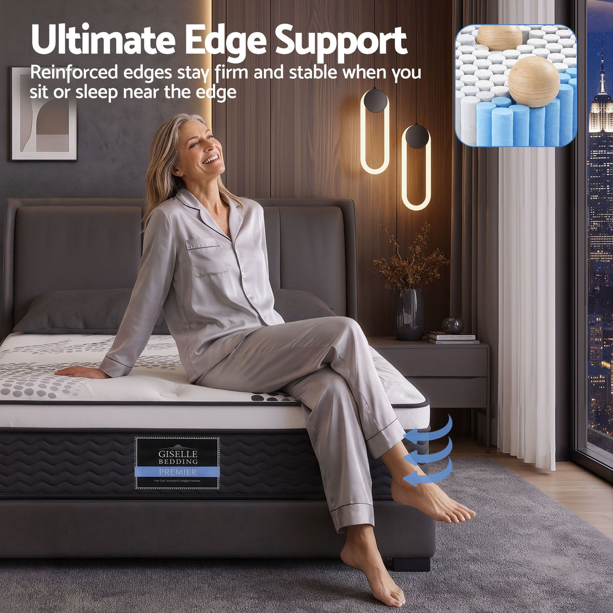 Giselle Bedding 32cm Mattress Euro Top Single