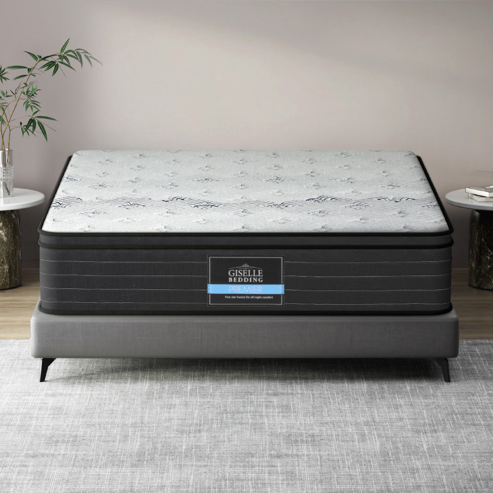 Giselle Bedding 5-Zone King Mattress 32cm Extra Firm Enhanced 6-turn Individual Pocket Spring for Back Pressure Relief
