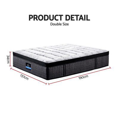 Giselle Bedding 9 Zone Double Mattress 34cm with Latex & Egg Crate Foam for Pressure Relief