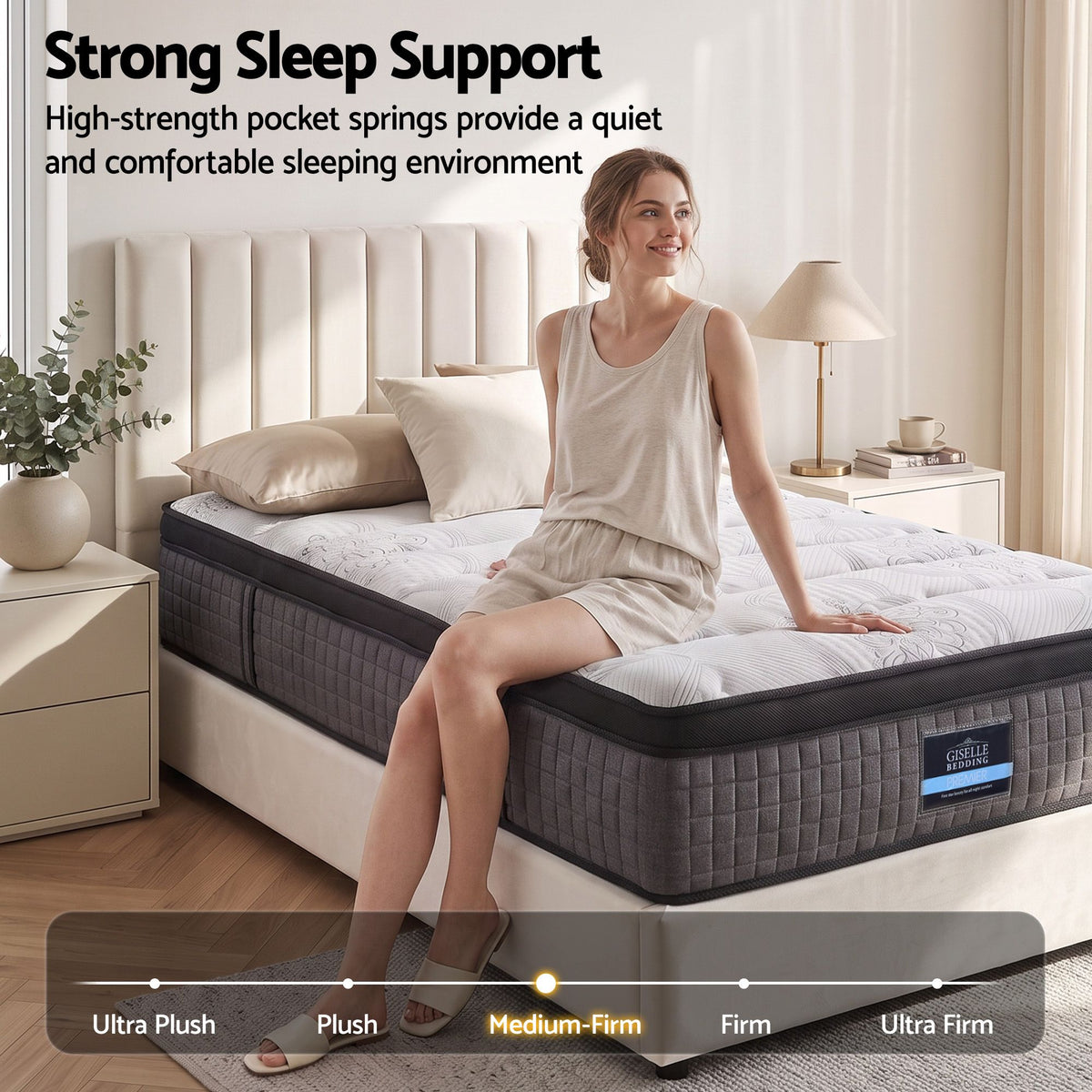 Giselle Bedding 9 Zone Single Mattress 34cm with Latex & Egg Crate Foam for Pressure Relief
