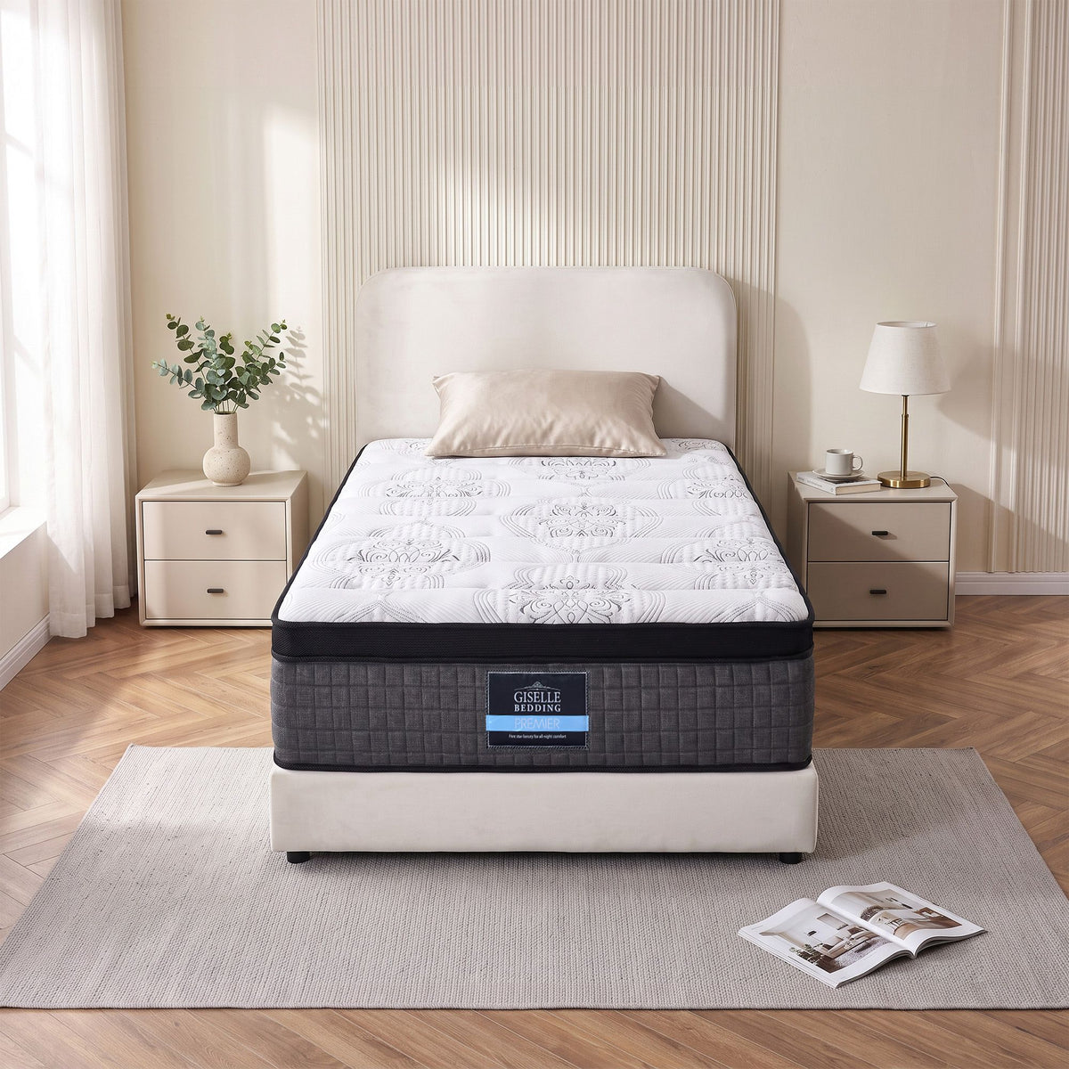 Giselle Bedding 9 Zone Single Mattress 34cm with Latex & Egg Crate Foam for Pressure Relief