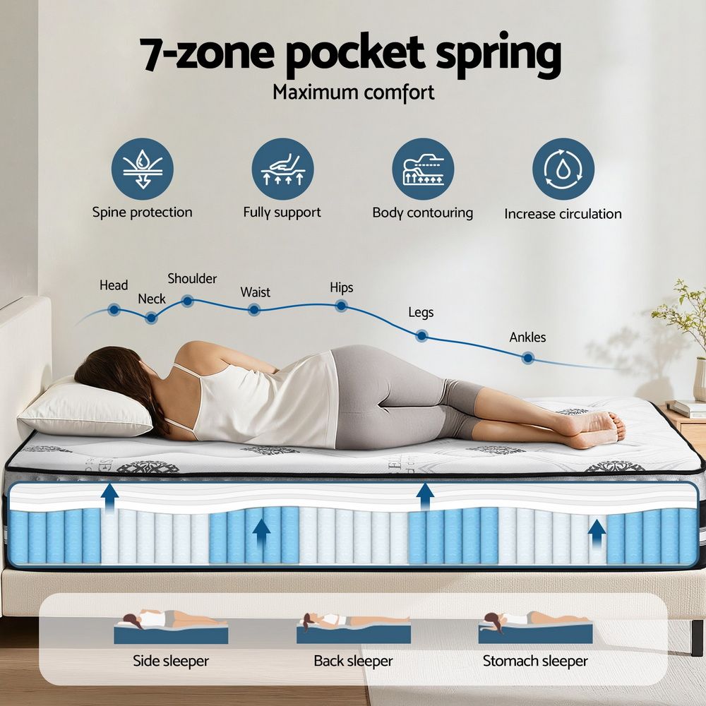 Giselle Bedding Double Mattress 35cm Bed in a Box Pocket Spring Gel Memory Foam