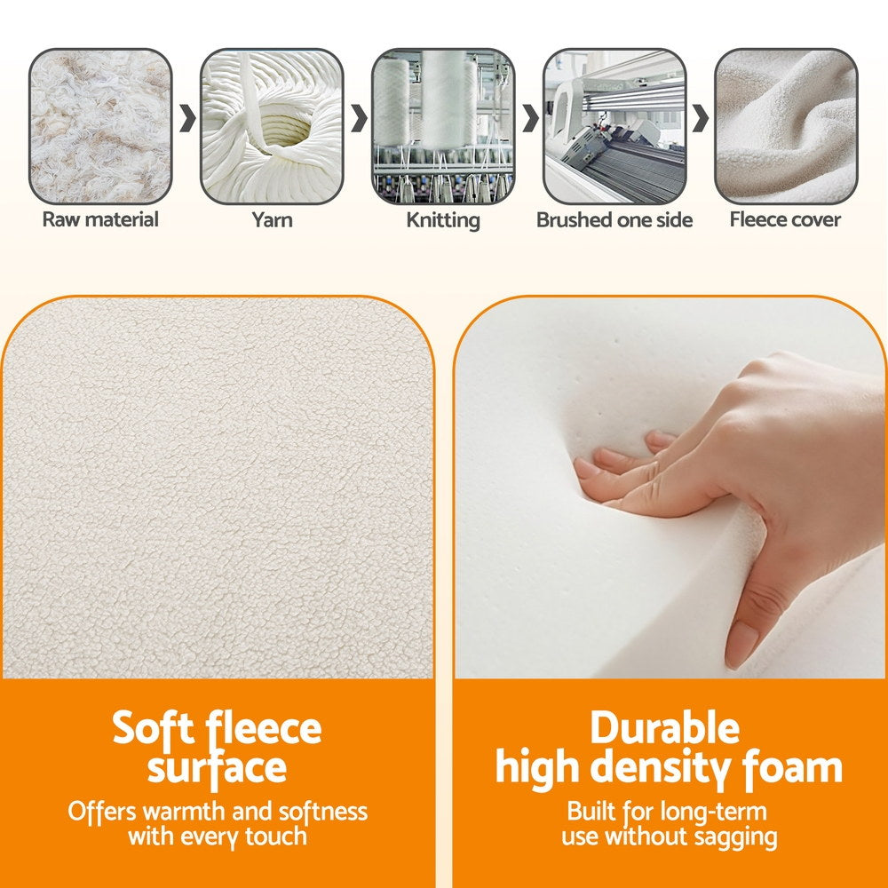 Giselle Bedding Foldable Mattress Fleece Portable 3-fold Folding Foam Mattresses