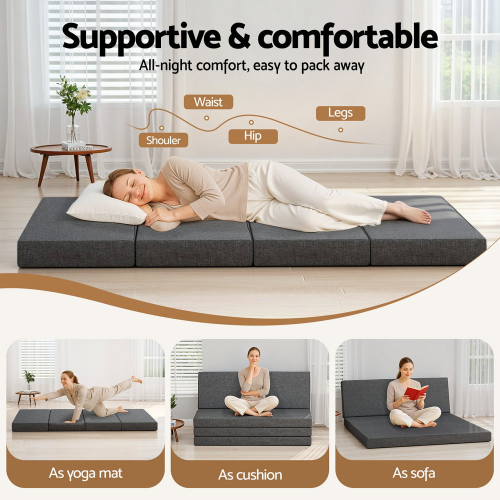 Giselle Bedding Foldable Mattress Folding Foam Mattresses Portable Mat Queen