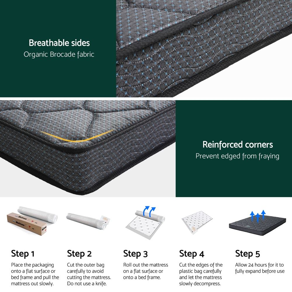 Giselle Bedding King Mattress 16cm Bonnell Spring Medium Firm Tight Top