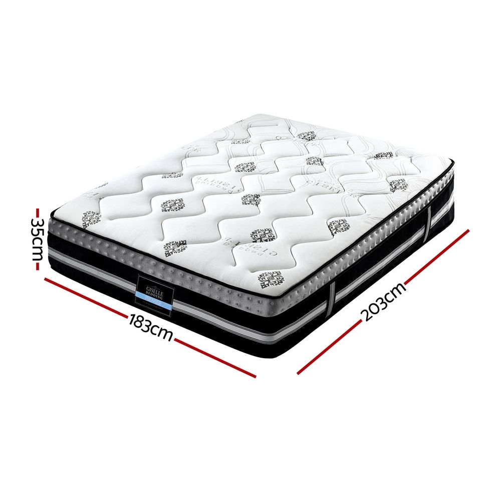 Giselle Bedding King Mattress 35cm Bed in a Box Pocket Spring Gel Memory Foam