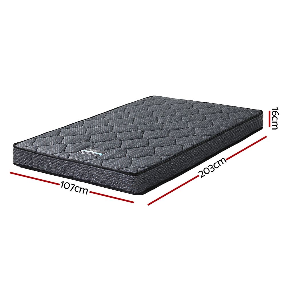 Giselle Bedding King Single Mattress 16cm Bonnell Spring Medium Firm Tight Top