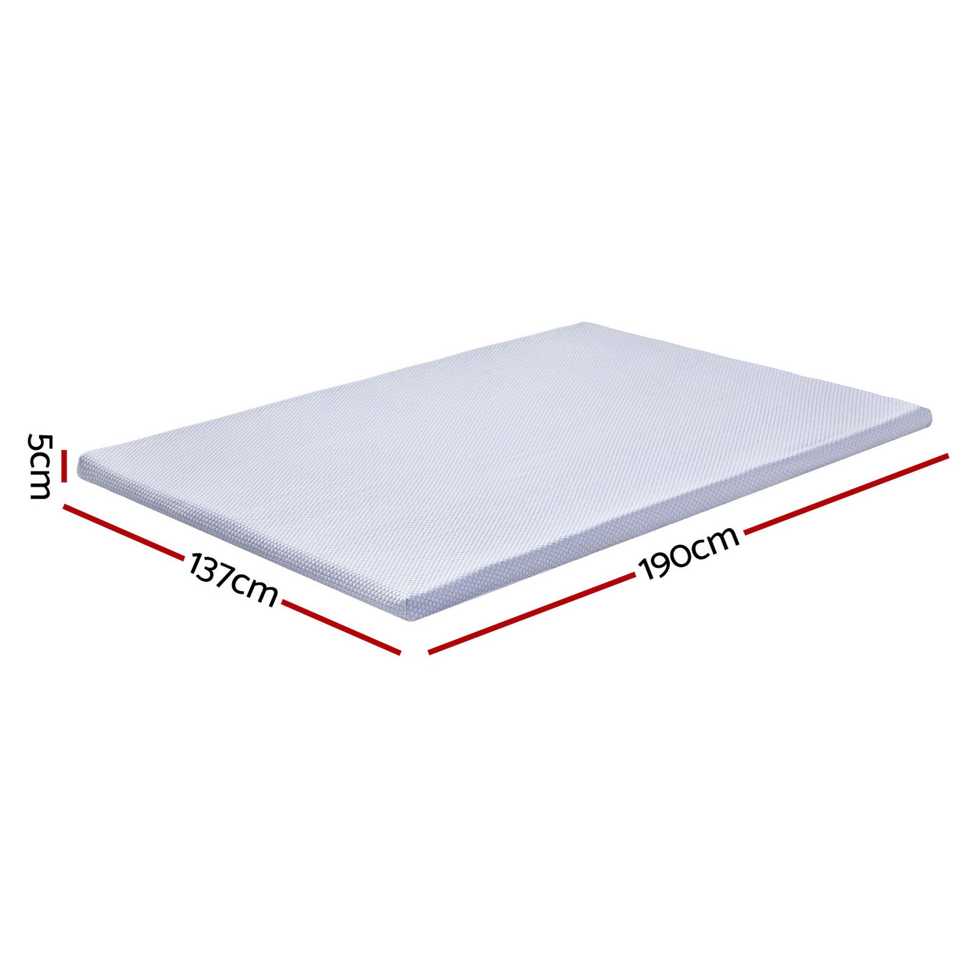 Giselle Bedding Natural Latex Mattress Topper, 7-Zone Pressure Relief Bed Pad for Back Pain, Ice Silk Cooling Cover for Hot Sleepers, 5cm Firm Support, Double