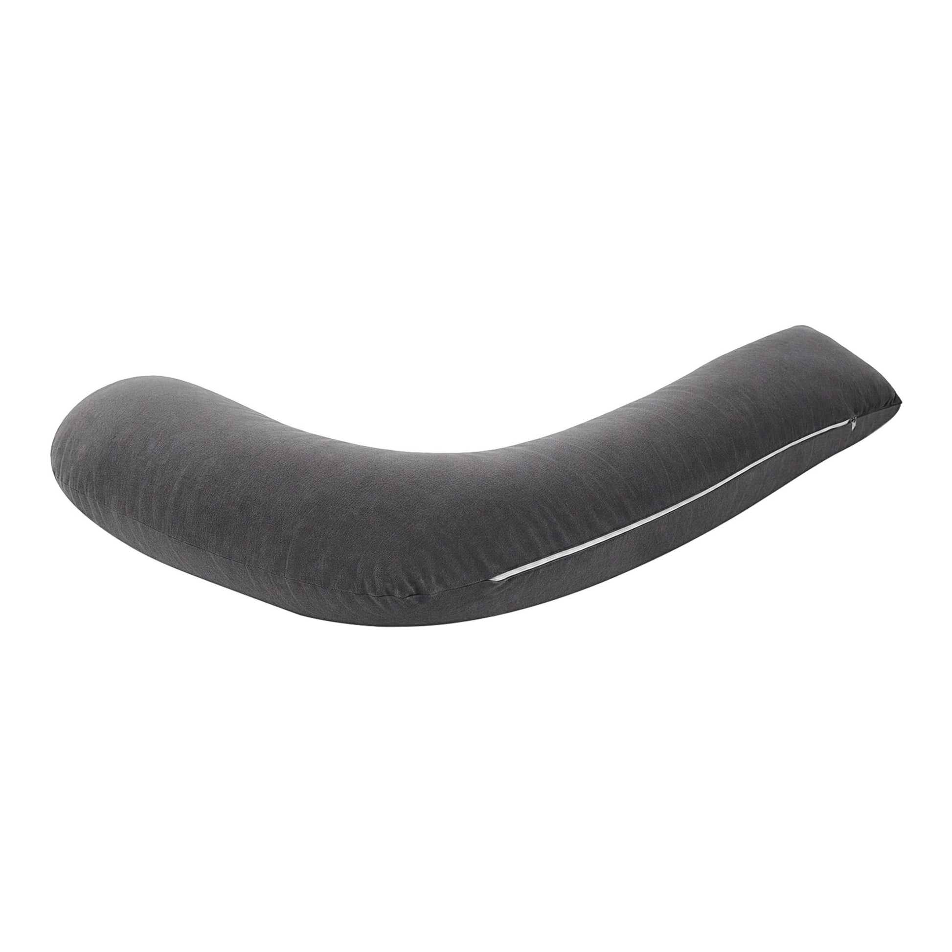 Giselle Bedding Pregnancy Pillow for Side Sleeping L-Shaped Maternity Body Pillow for Women 100% Cotton Jersey Cover for Head Neck Belly Support, 63x115 cm Grey