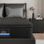 Giselle Bedding Queen Mattress 34cm Euro Top with 5-Zone Pocket Spring Support Black