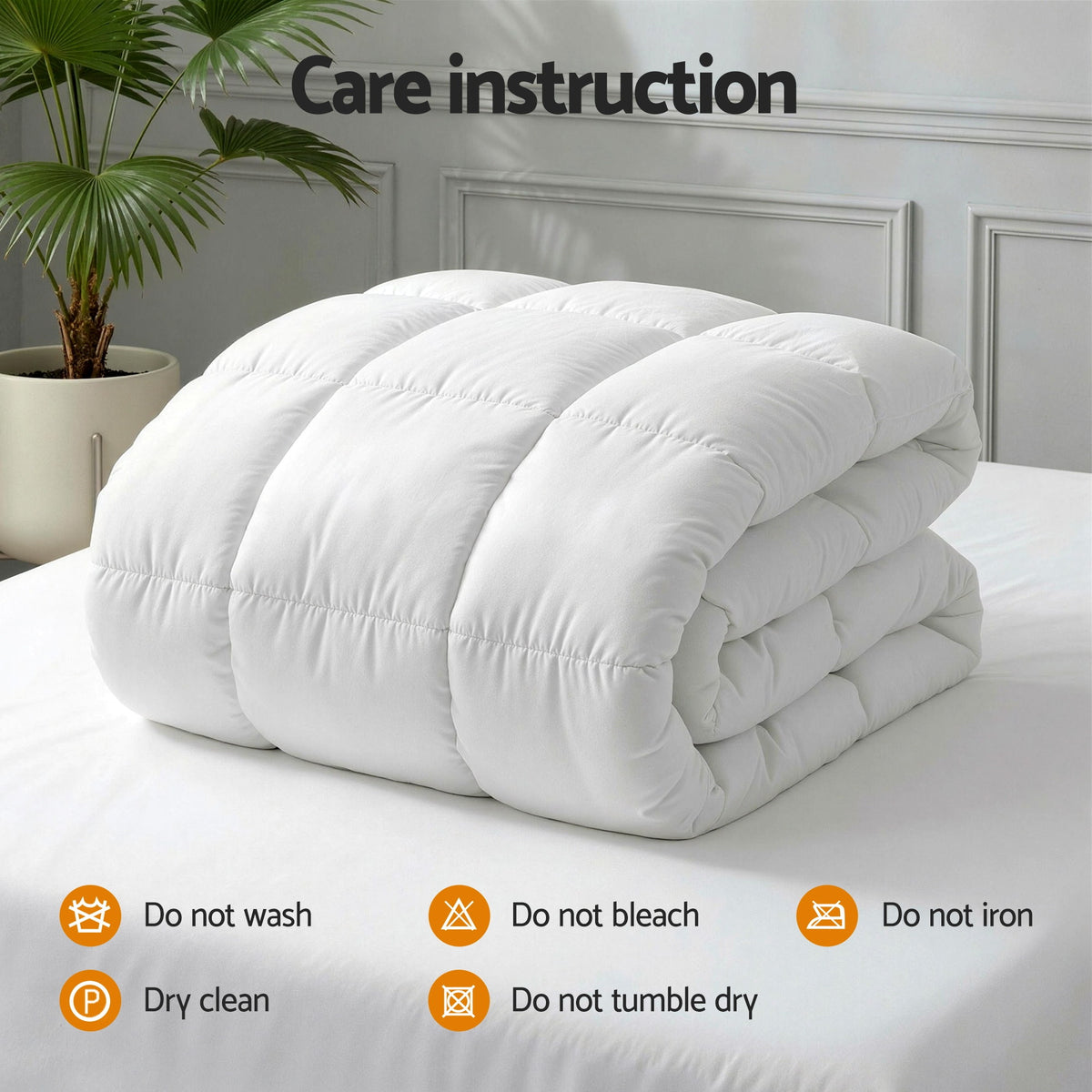 Giselle Bedding Wool Quilt 800GSM Extra Thick Double Winter Doona Baffle Box Construction 100% Wool Filling