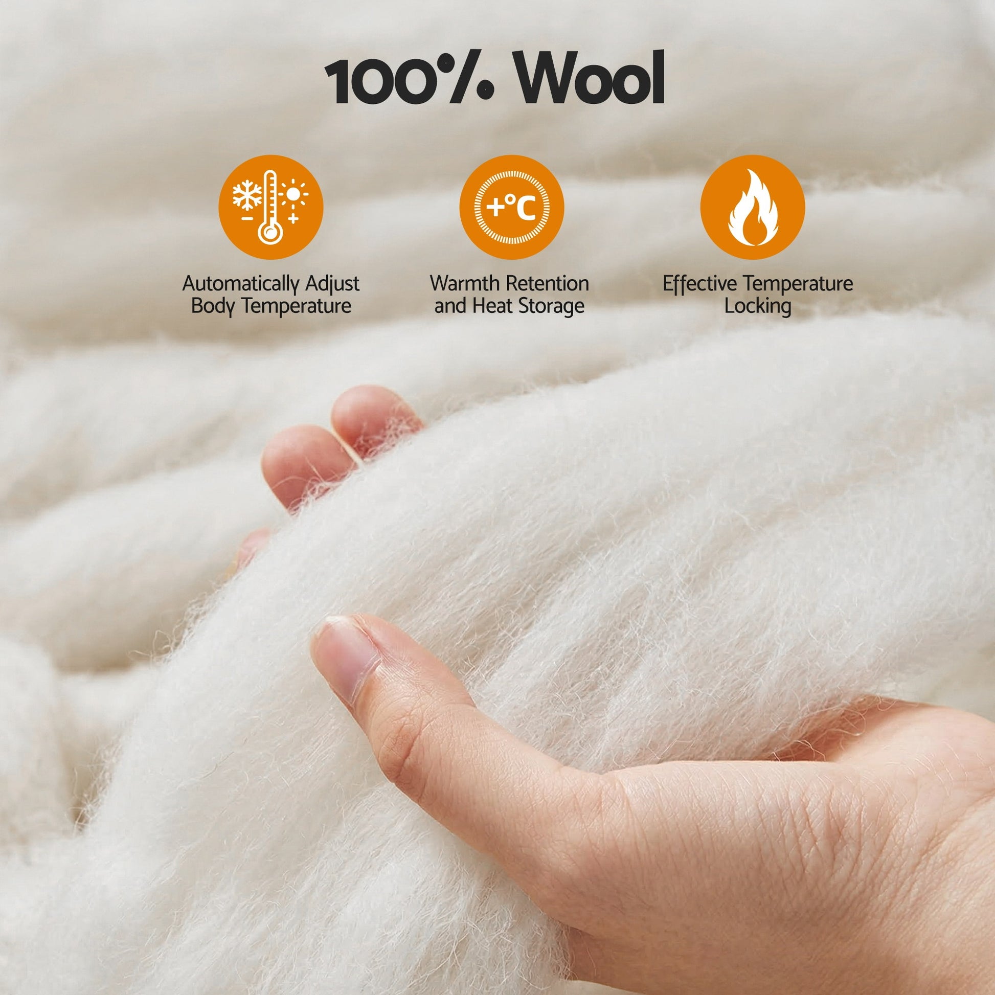 Giselle Bedding Wool Quilt 800GSM Extra Thick King Winter Doona Baffle Box Construction 100% Wool Filling