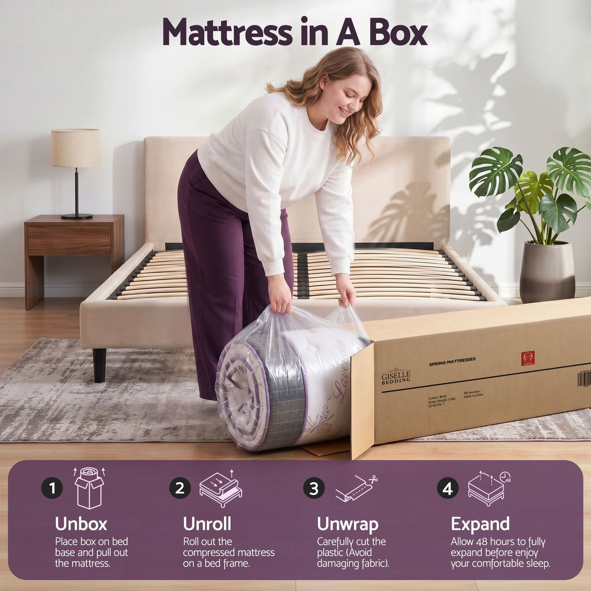 Giselle Double Euro Top Mattress Firm Pocket Spring Edge Support