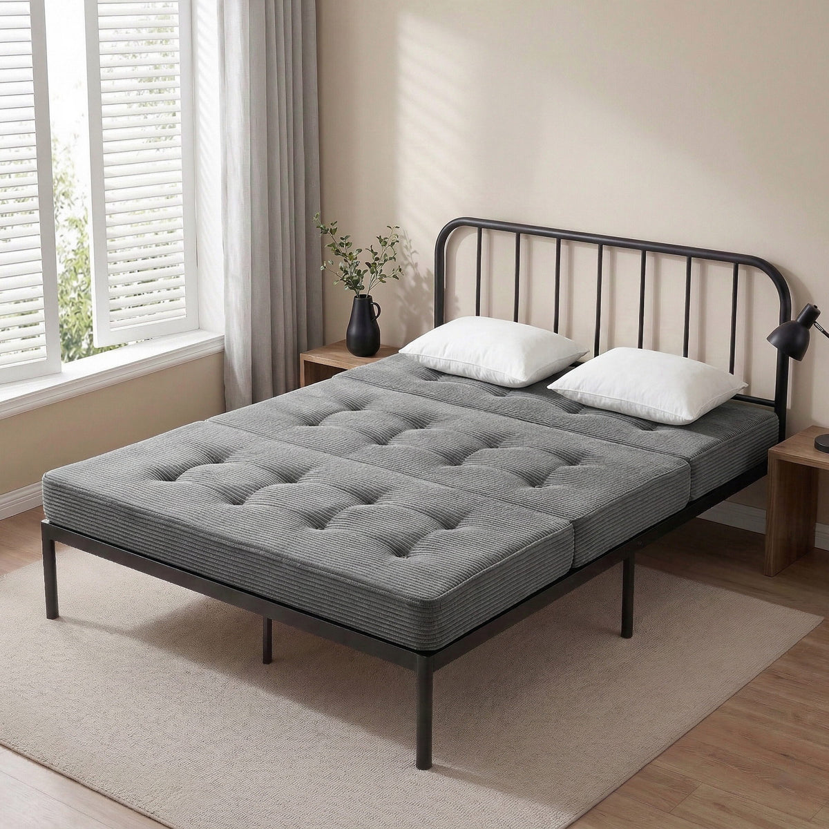 Giselle Double Folding Mattress 15cm Foldable Foam Portable Guest Sofa Bed Camping Mat
