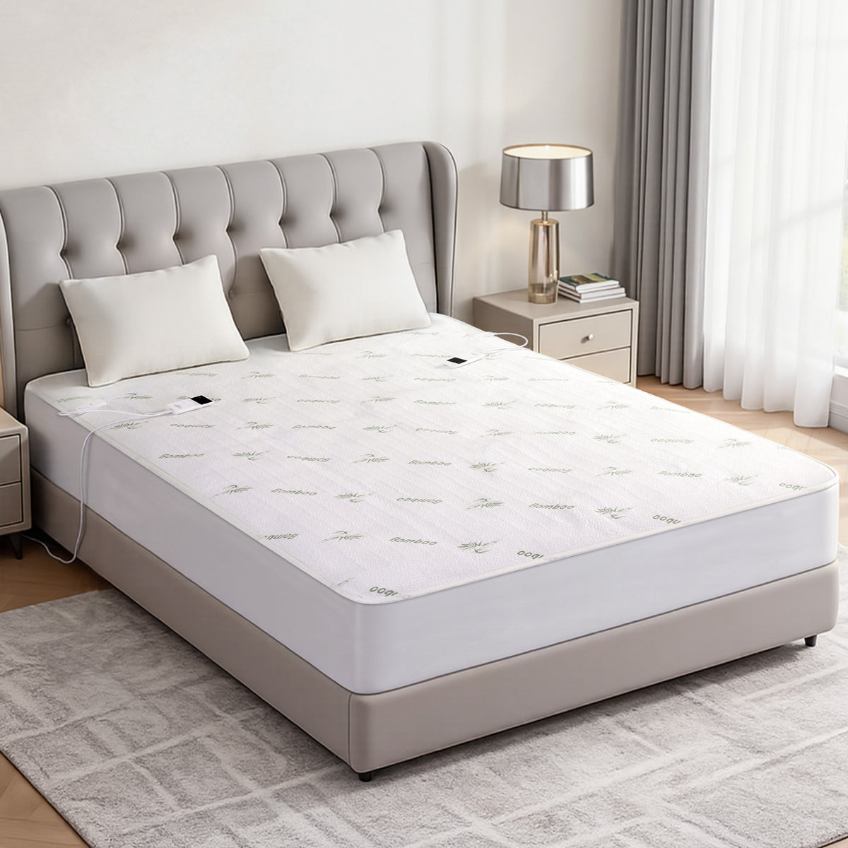 Giselle Electric Blanket Bamboo Fabric King Fitted Heated Pad Underlay Washable Winter