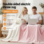 Giselle Electric Throw Rug Double Size 200x180cm Fleece Flannel Heated Blanket Pink