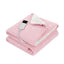 Giselle Electric Throw Rug Dual Side Fleece Flannel Heated Blanket Pink