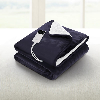 Giselle Electric Throw Rug Heated Blanket Fleece Charcoal