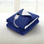 Giselle Electric Throw Rug Heated Blanket Washable Snuggle Flannel Winter Navy