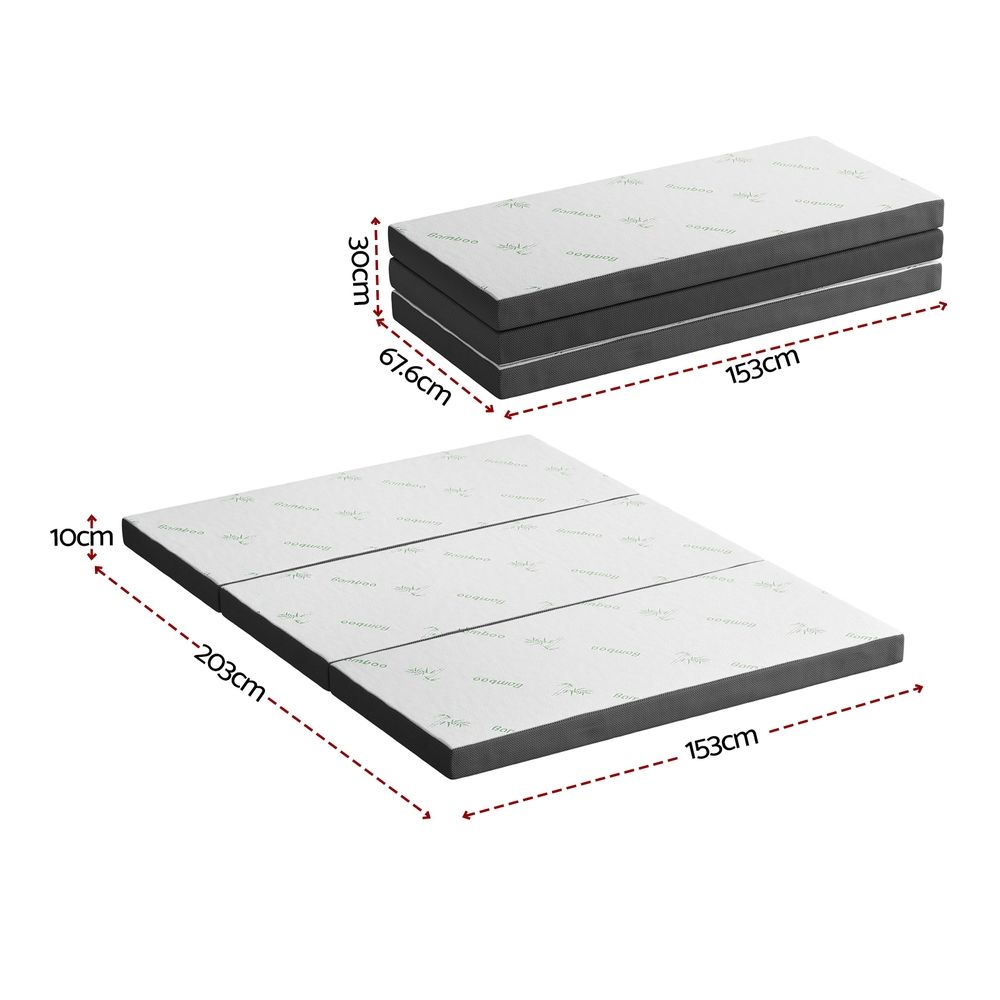 Giselle Foldable Mattress Folding Foam Mattresses Bamboo Queen