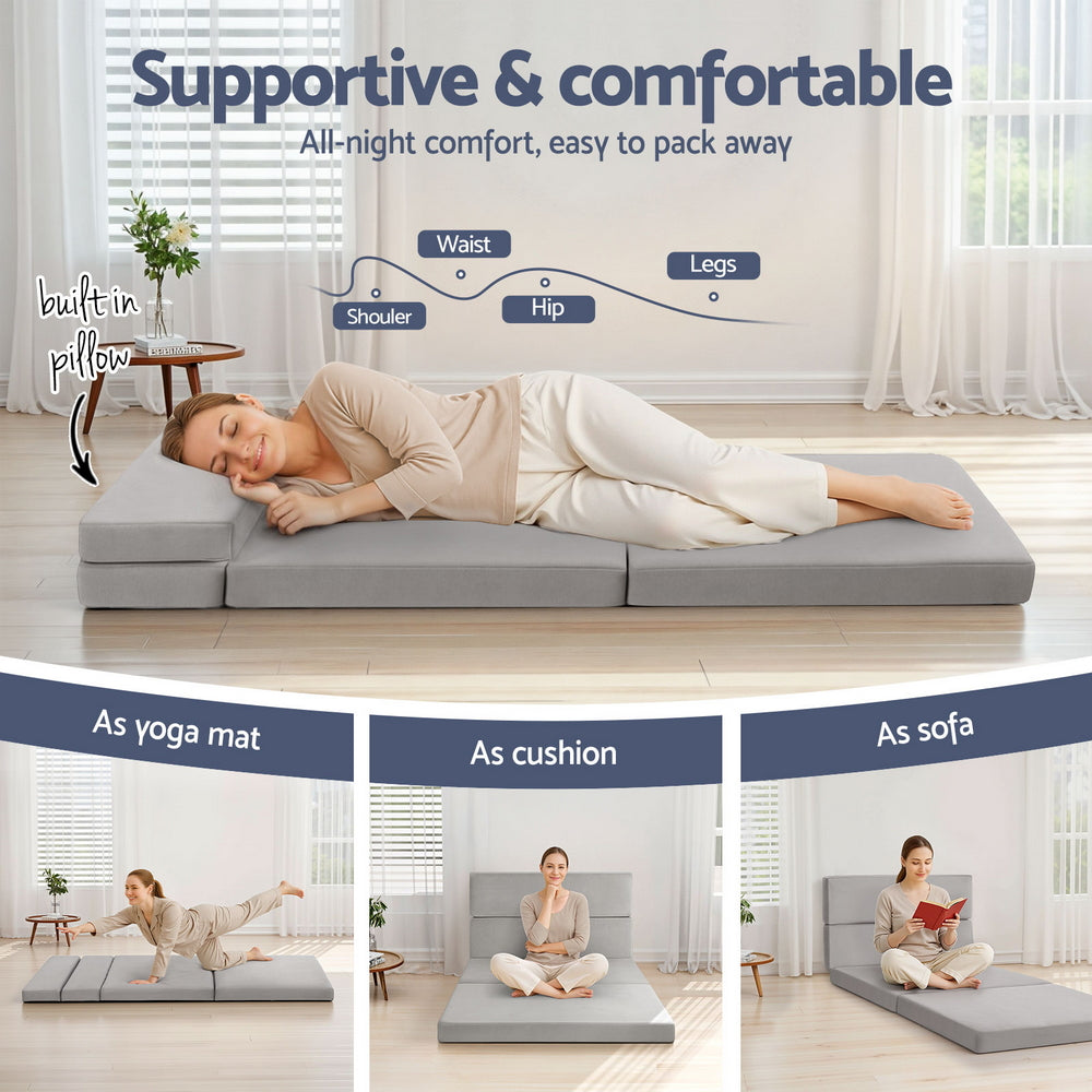 Giselle Foldable Mattress Folding Sofa Bed 4-fold Sleeping Camping Cushion Mat