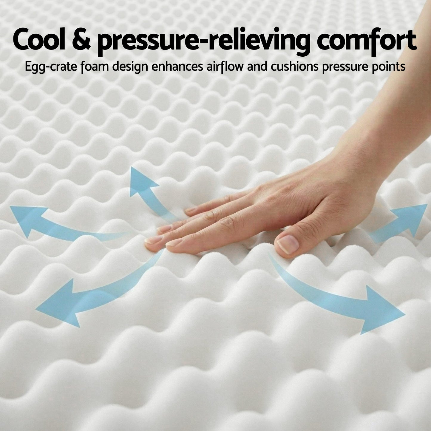 Giselle Single Mattress 20cm with Reinforced Edge Support Egg-Crate Foam