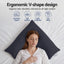 Giselle V Shape Pillow Boomerang Nursing Body Cushion Grey