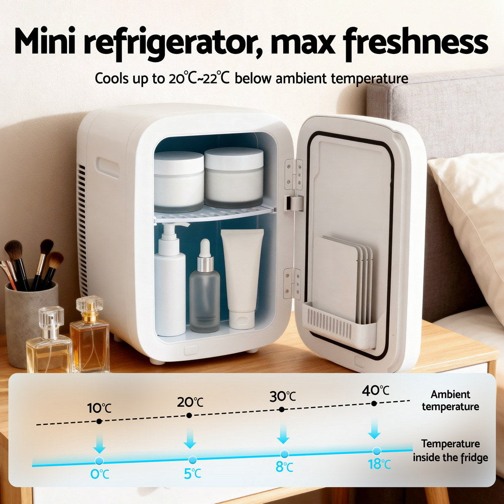Glacio Mini Fridge 22L Portable White Electric Cooler Warmer Car Office 12V 220V