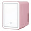 Glacio Mini Fridge Skincare Beauty Cooler Warmer LED Mirror 12V 220V Pink 4L