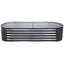 Green Fingers 3 Pcs Raised Garden Bed Kit Oval Galvanized Steel Planter Boxes 160x80x42cm, Heavy Duty Metal Elevated Garden Bed for Vegetables Flowers Herbs, with Safety Edging, Gloves & Pegs Included