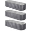 Green Fingers 3 Pcs Raised Garden Bed Kit Oval Galvanized Steel Planter Boxes 240x80x56cm, Heavy Duty Metal Elevated Garden Bed for Vegetables Flowers Herbs, with Safety Edging, Gloves & Pegs Included