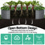 Green Fingers 3 Pcs Raised Garden Bed Kit Oval Galvanized Steel Planter Boxes 320x80x56cm, Heavy Duty Metal Elevated Garden Bed for Vegetables Flowers Herbs, with Safety Edging, Gloves & Pegs Included