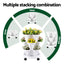 Green Fingers 3 Tier Stackable Vertical Planter Tower Strawberry Pot Wheels White