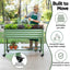 Green Fingers Elevated Raised Garden Bed Kit Mobile w/ Locking Wheels & Storage Shelf 100KG Max Load 115x60x81cm | Galvanized Steel, Portable Green Organizer for Seniors, Patio, Balcony, Vegetables