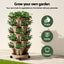 Green Fingers Garden Bed 5 Tier Vertical Garden Grey Strawberry Stackable Planters Herb Petunias Tan
