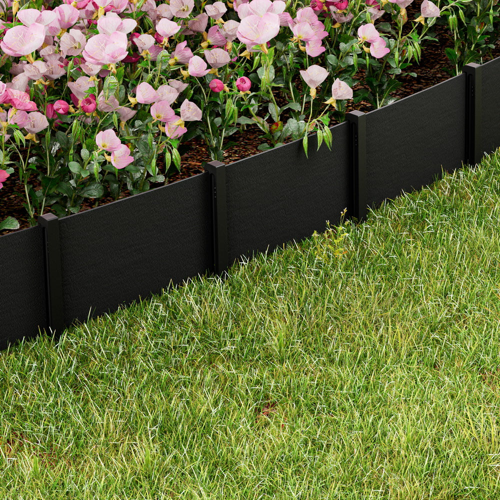 Green Fingers Garden Edging 15CM x 30M Border Support Landscape Edge Black