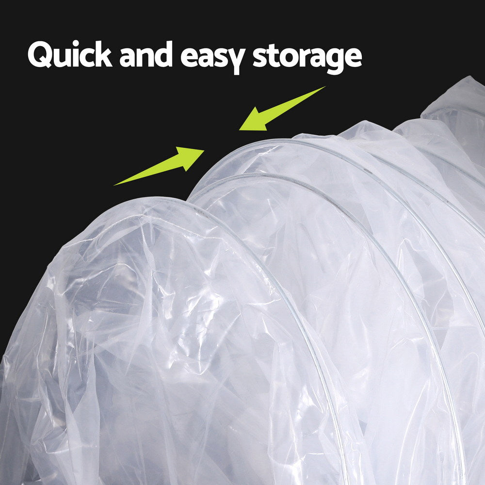 Green Fingers Mini Greenhouse 300x45x30cm Tunnel Clear PVC Steel Frame Portable