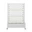 Green Fingers Mobile Planter Box with Trellis, Self Watering Garden Bed & Privacy Screen for Climbing Plants Flowers, White