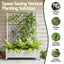Green Fingers Mobile Planter Box with Trellis, Self Watering Garden Bed & Privacy Screen for Climbing Plants Flowers, White