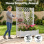 Green Fingers Mobile Planter Box with Trellis, Self Watering Garden Bed & Privacy Screen for Climbing Plants Flowers, White
