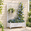 Green Fingers Mobile Planter Box with Trellis, Self Watering Garden Bed & Privacy Screen for Climbing Plants Flowers, White