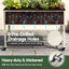 Green Fingers Mobile Raised Garden Bed With Wheels Storage Shelf 81cm Height for Vegetables Herb White