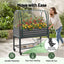 Green Fingers Mobile Raised Garden Bed with Net Cover Storage Shelf for Tomato Vegetables Herb Charcoal