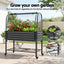 Green Fingers Mobile Raised Garden Bed with Net Cover Storage Shelf for Tomato Vegetables Herb Charcoal