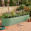 Green Fingers Oval Raised Garden Bed Galvanised Planter Box Rust Resistant 240x60x45cm Green
